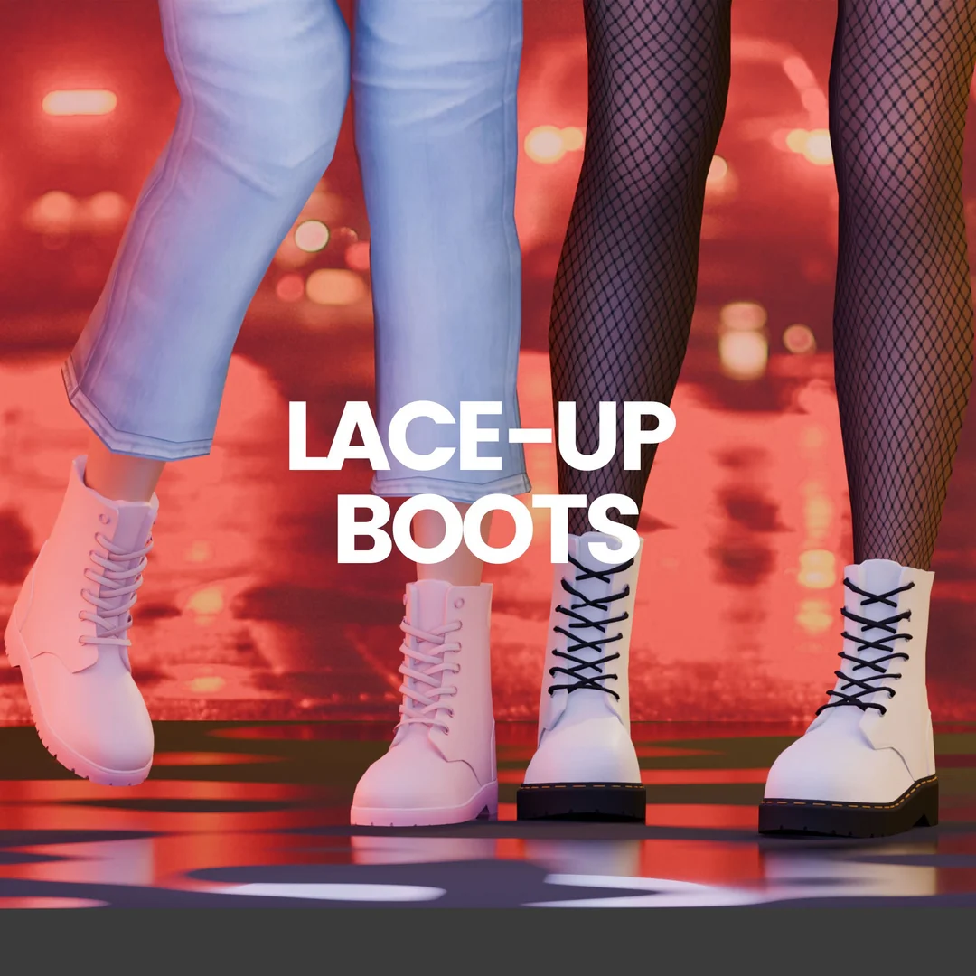 Combat & Cute Lace-Up Boots by MiliNiki — Sims 4 custom content