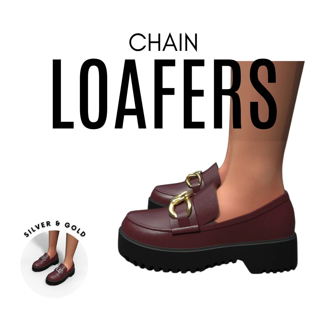 Chain Loafers by MiliNiki — Sims 4 custom content