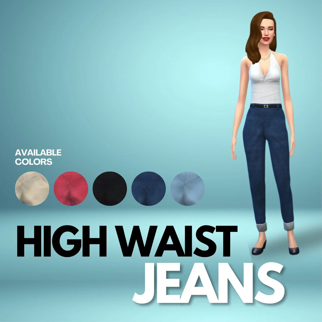 Casual High-Waist Jeans by MiliNiki — Sims 4 custom content