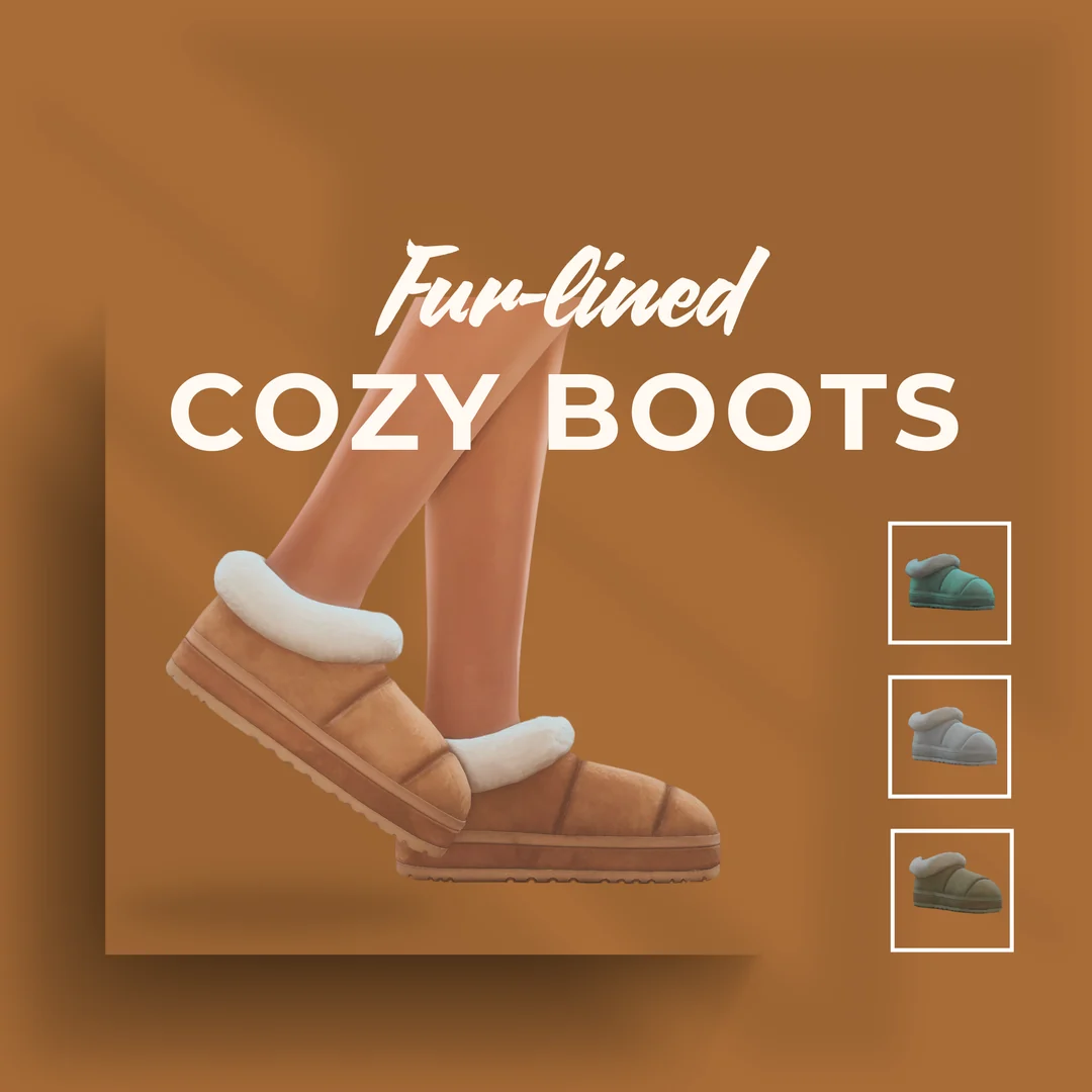 Fur-lined cozy boots by MiliNiki — Sims 4 custom content