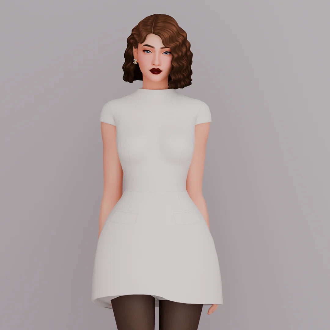 Cap Sleeve Mini Dress by MiliNiki — Sims 4 custom content