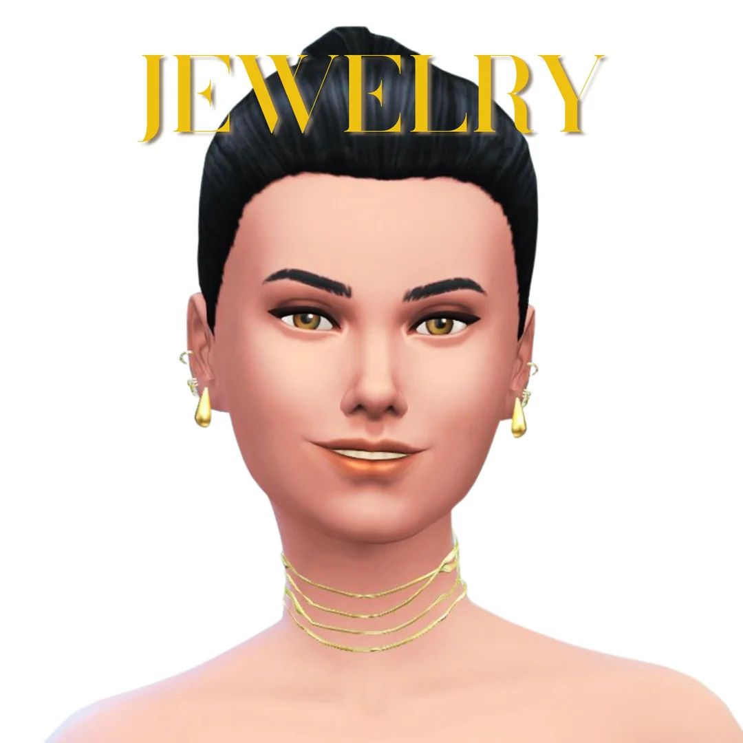Jewelry Set: Earrings & Choker by MiliNiki — Sims 4 custom content