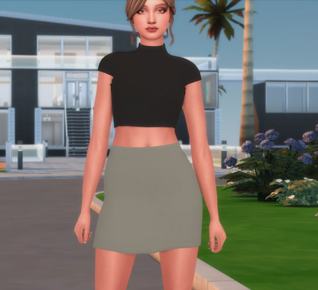 Ribbed Top & Wool Skirt by MiliNiki — Sims 4 custom content