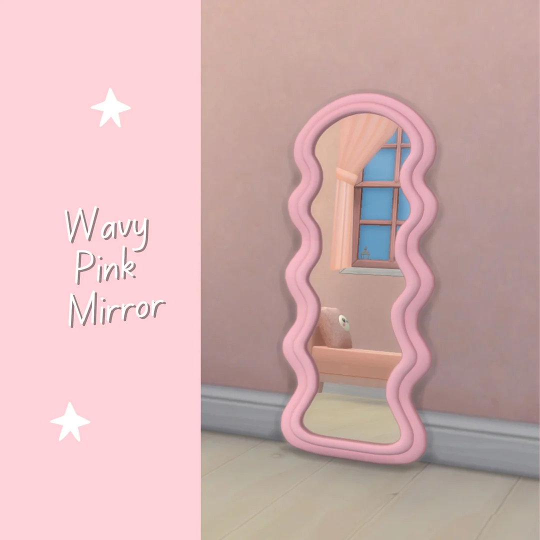 Wavy Pink Mirror by MiliNiki — Sims 4 custom content