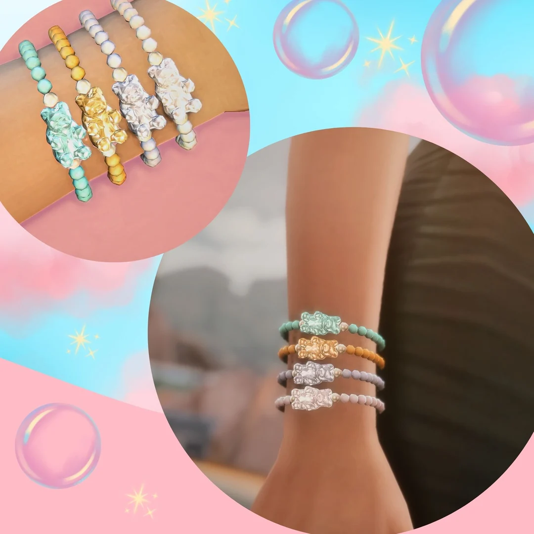Sweet Crystal Bear Bracelets by MiliNiki — Sims 4 custom content