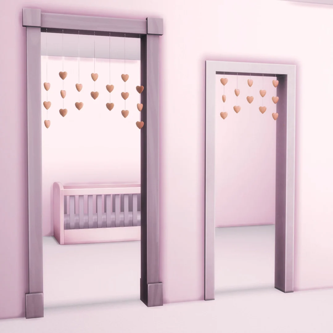Door Curtains "Hearts" by MiliNiki — Sims 4 custom content