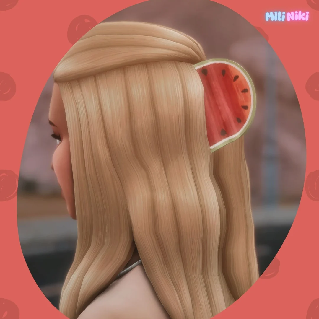Watermelon Hair Clip by MiliNiki — Sims 4 custom content
