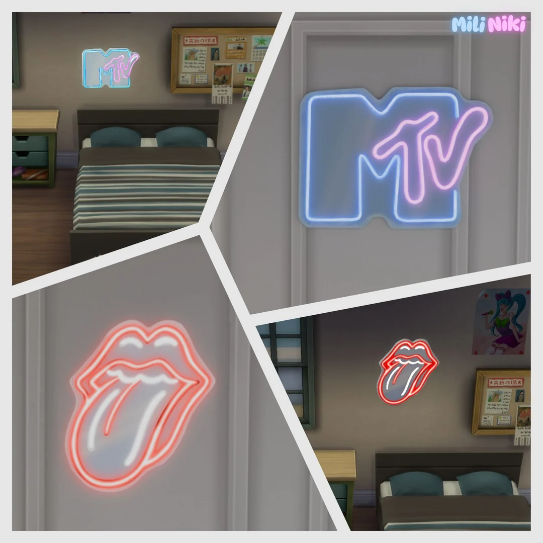 Retro Neon Lights by MiliNiki — Sims 4 custom content