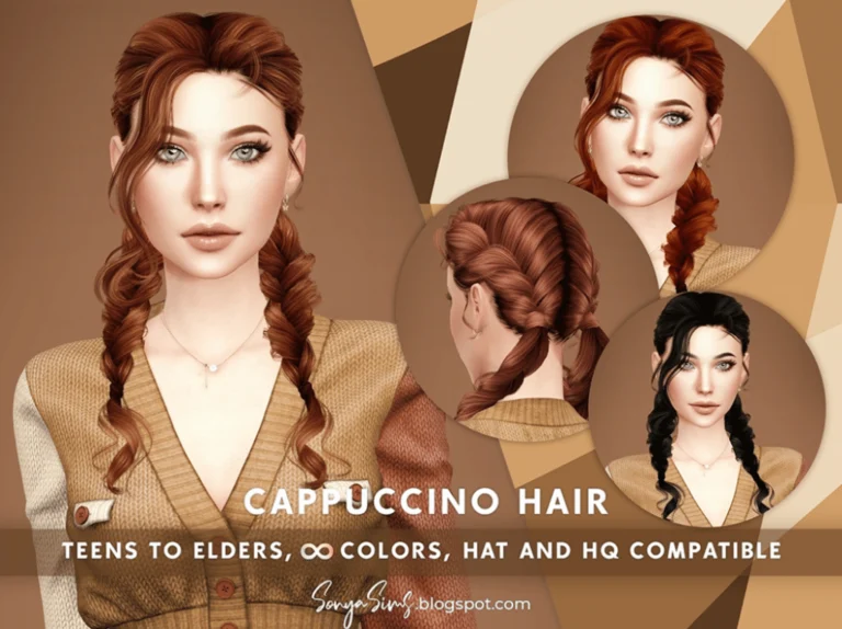 Cappuccino Braided Pigtail Hairstyle for Female [ALPHA]