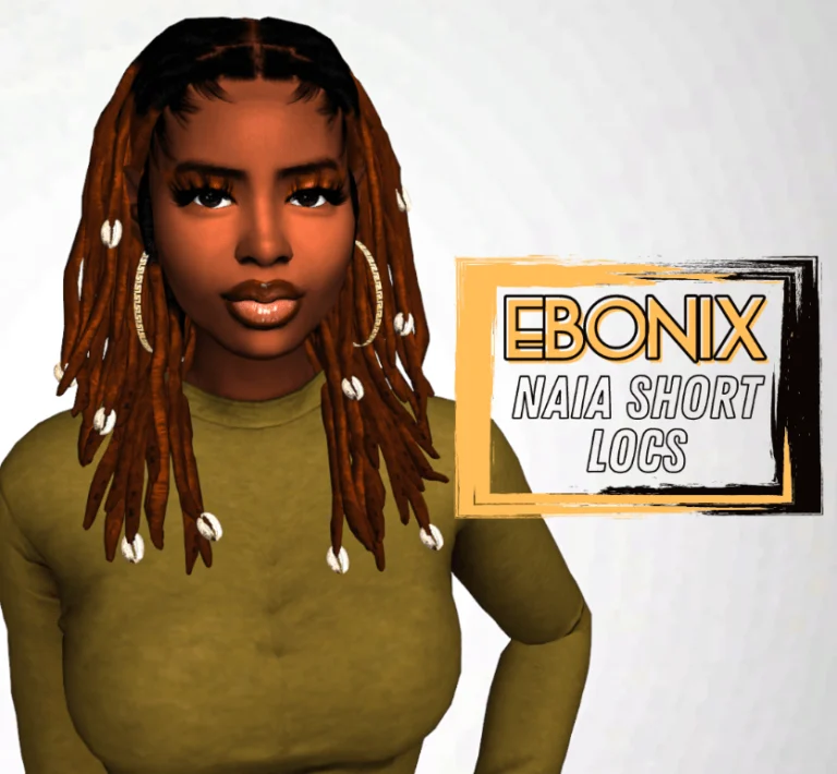sims 4 ebonix hair Naia Short Locs