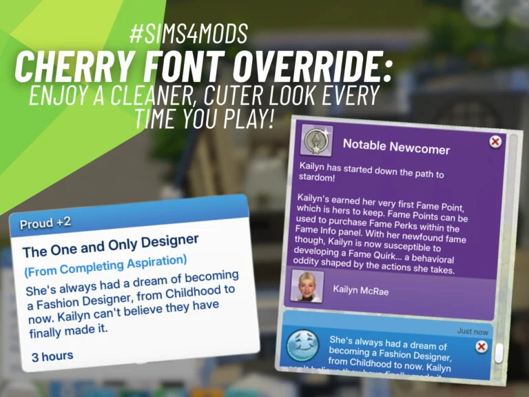 Cherry Font Override: Sweeten Up Your Sims 4 UI With a Fresh New Font! 3 Cherry Font Override