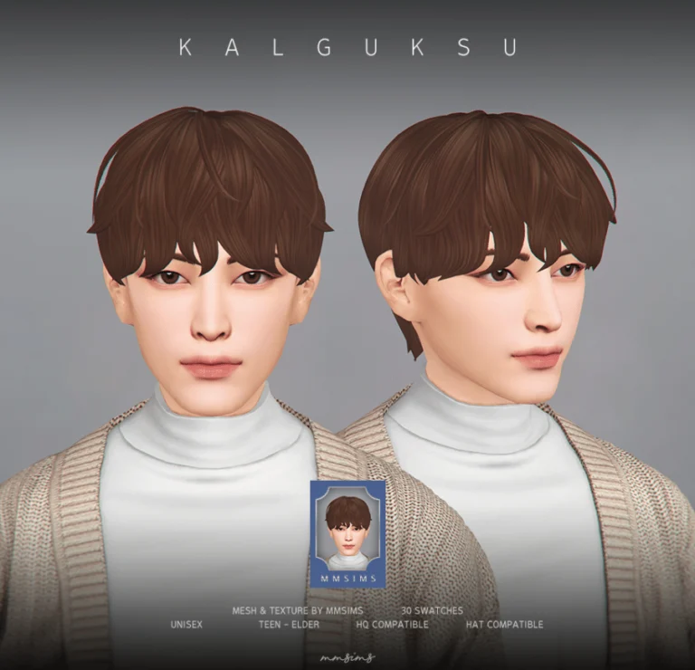 Kalguksu Short Messy Hairstyle for Male and Female [MM]