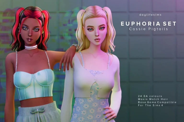 Euphoria Set: Cassie Pigtails, Base Game, 24 Colors, Hat-Friendly, HQ Options