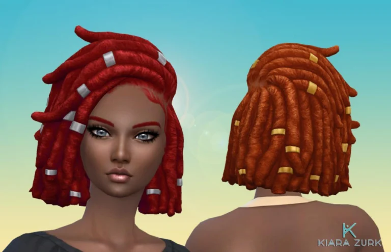 New Sims Hair: Medium Locs, 18 Colors, Teen to Elder, Base Game-Compatible