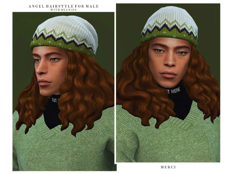Angel Hairstyle for Male: 24 EA Colors, Teen-Elder, Base Game, Hat-Friendly