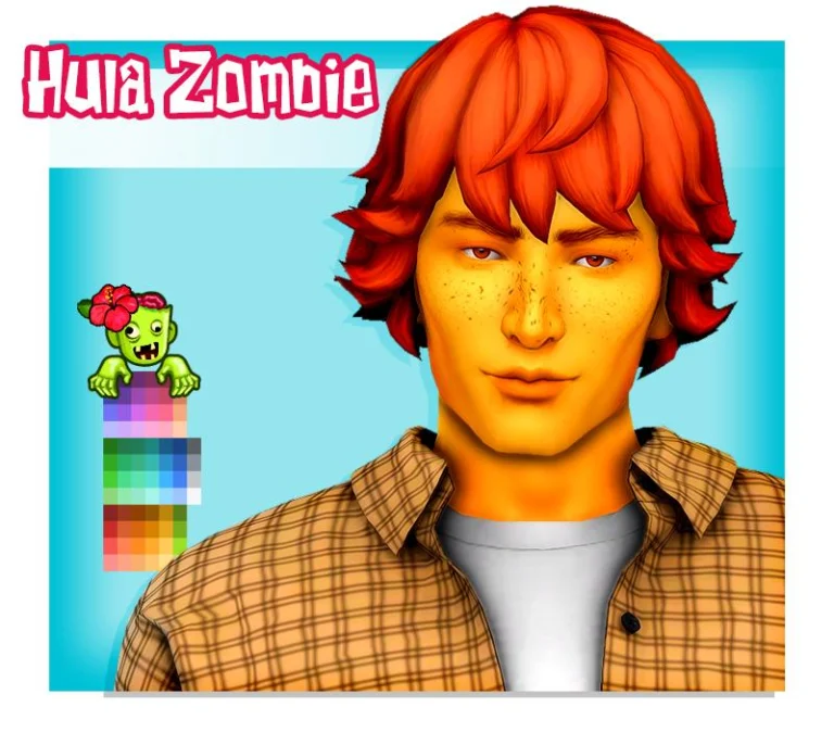 Caesar Hair Recolored: Noodles Sorbet Remix, Free Add-on Recolor - Mesh Required