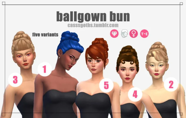 Princess-Inspired Ballgown Bun: 5 Styles, Luxury Party, T-E, 24 EA Swatches