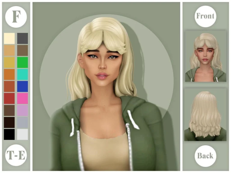 Barbara HairNot Bayang: Base Game, 18 Swatches, Hat-Friendly, All LODs