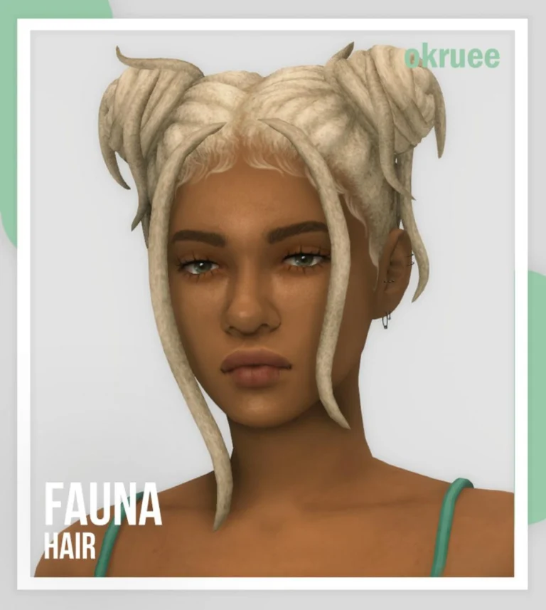 Messy Space Bun with Strands Hairstyle for Female [MM]
