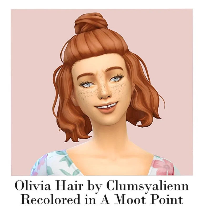 Olivia Hair Recolor: 40 A Moot Point Swatches, Credit to @clumsyalienn (Mesh Required)