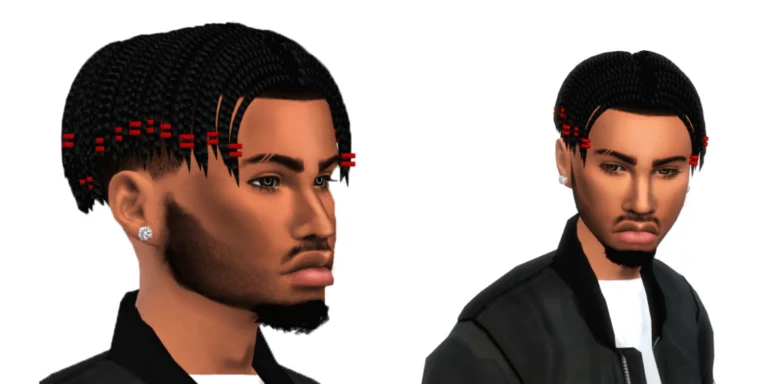 sims 4 black male hair braids with beads for men