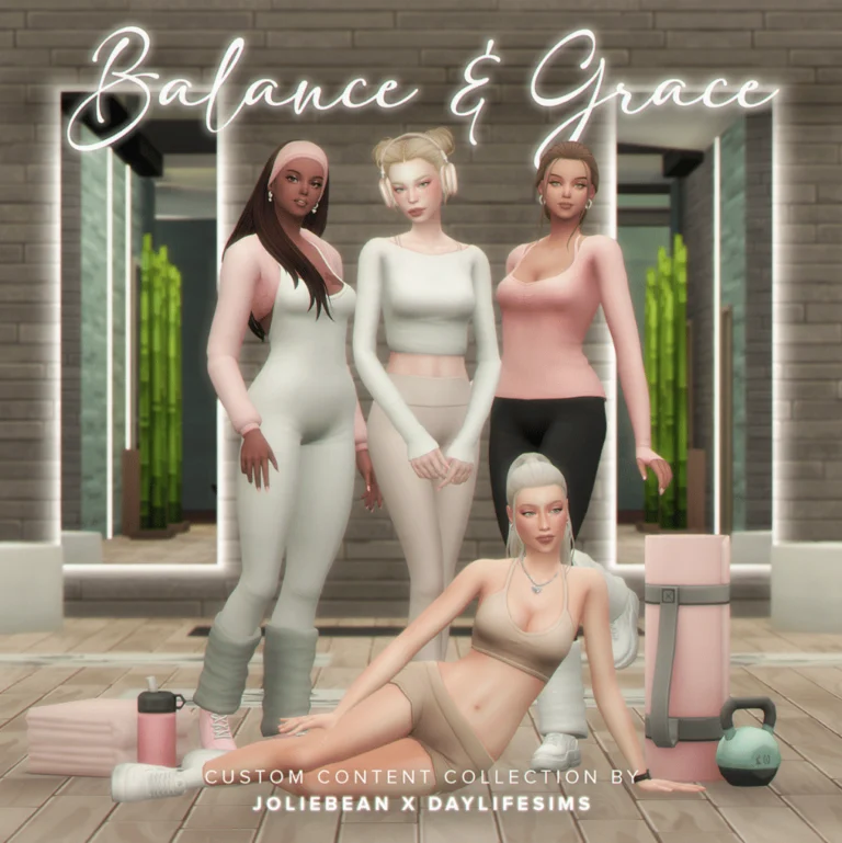 Balance & Grace Set (Jumpsuit/ Tops/ Leggings/ Shorts/ Leg Warmers / Braid Buns/ Ponytails/ Long Braids/ Long Hair) [MM]
