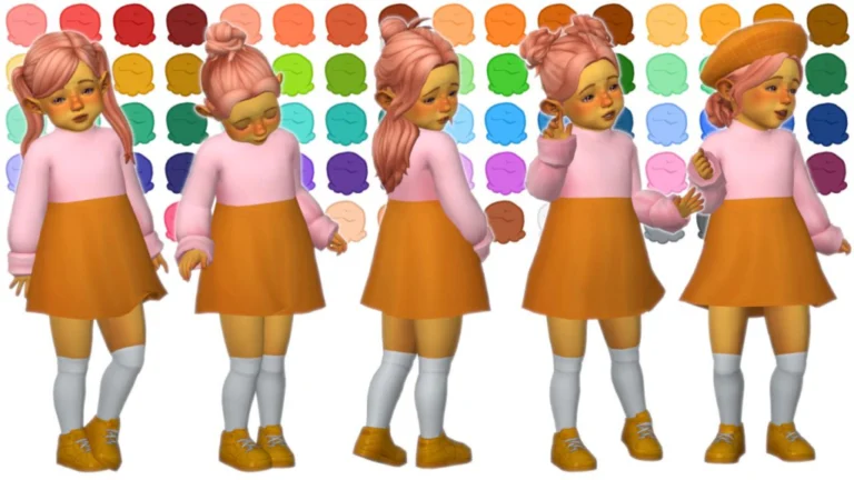 Toddler Hair Recolors, Sweet Dress, Beret - Sorbets Remix by @casteru