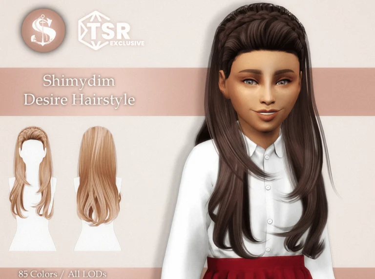 Desire Long Hairstyle with Top Braids for Children [ALPHA]