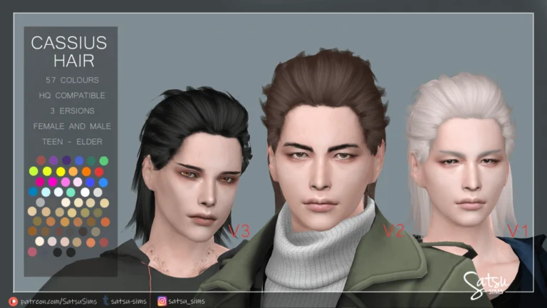 cassius male & female hair