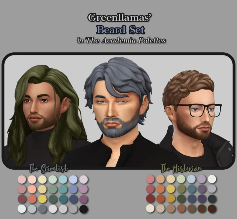Greenllamas' Beard Set: Academia & Scientist Palettes, Historian Colors, Meshes Essential