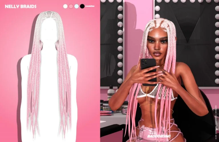 Long Ombre Blonde and Pink Braided Hair [Alpha]