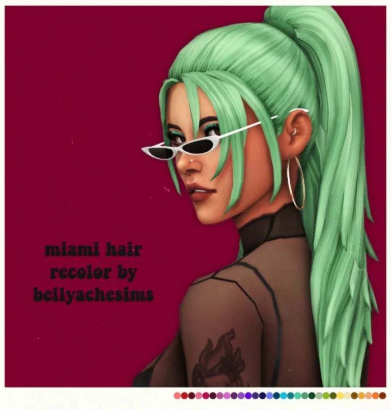 Miami hair recolor for sims 4 by bellyachesims