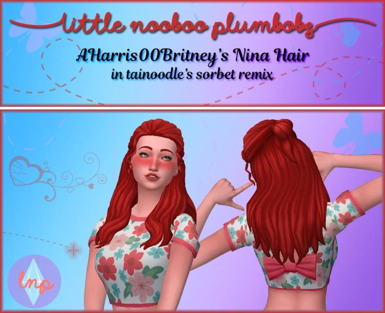AH00B's Nina Hair: 76 Noodles Sorbets Recolors - Mesh Required