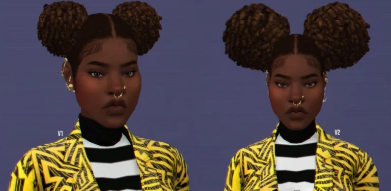 Ciara Curly Puffs Edit by Savvysweet - 2 Versions, All LODs, EA Swatches