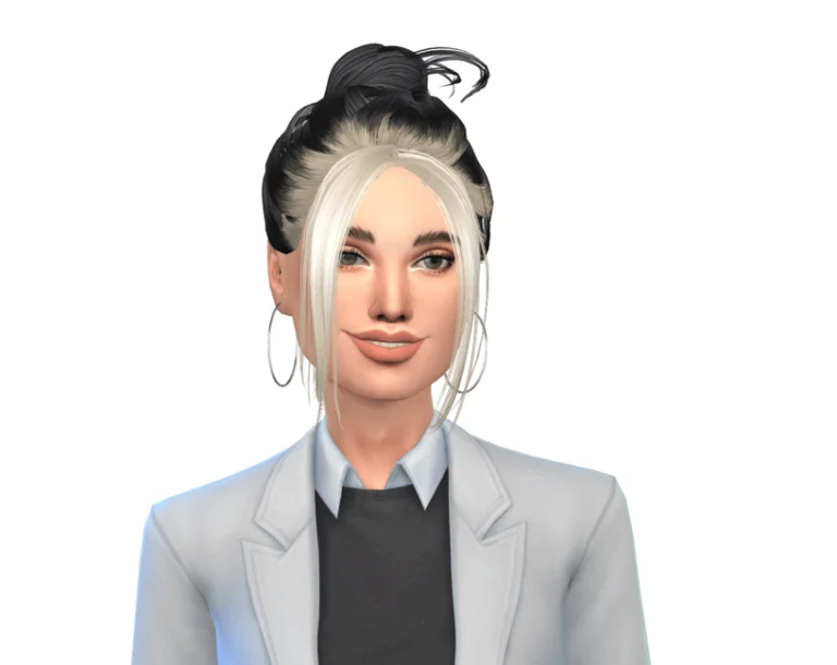 Sims 4 black and white hair CC: Jennie