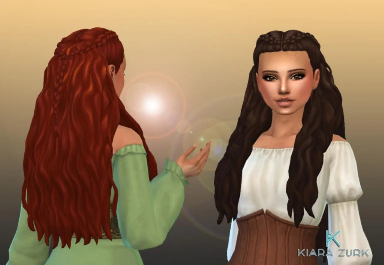 Indra Hairstyle: New Sims Hair, 18 Colors, Base Game Compatible