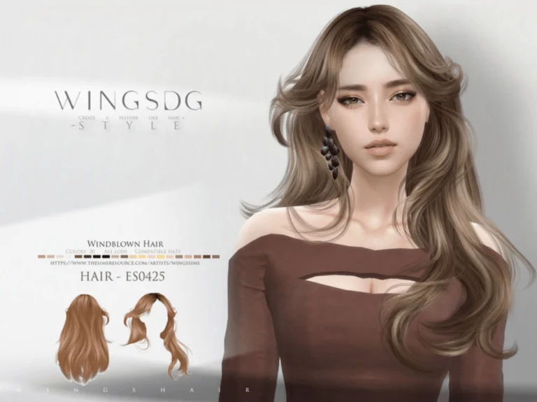Long Curly Windblown Hair for Female [ALPHA]