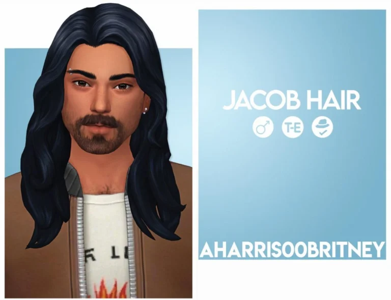 Long Wavy Hair One Side Parted For Male [MM]