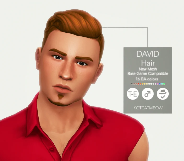 ”david” hair slicked back style