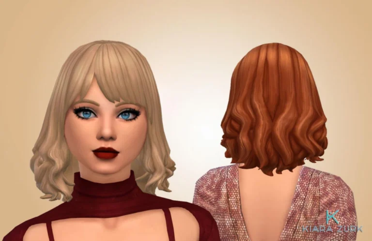 Madi Hairstyle: Free Sims Hair, 18 Colors, Teen to Elder