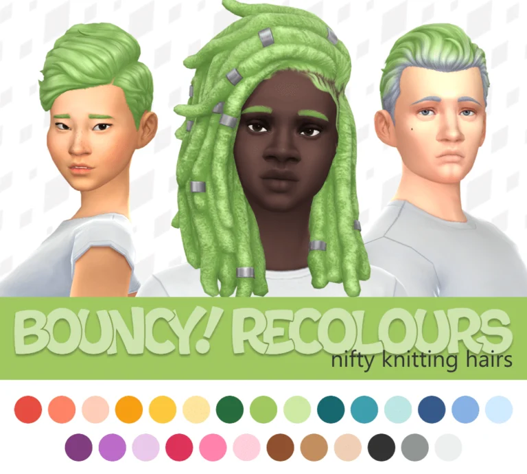 Nifty Knitting Hairstyle Set for Female (Short Hair/ Dreads) [MM]
