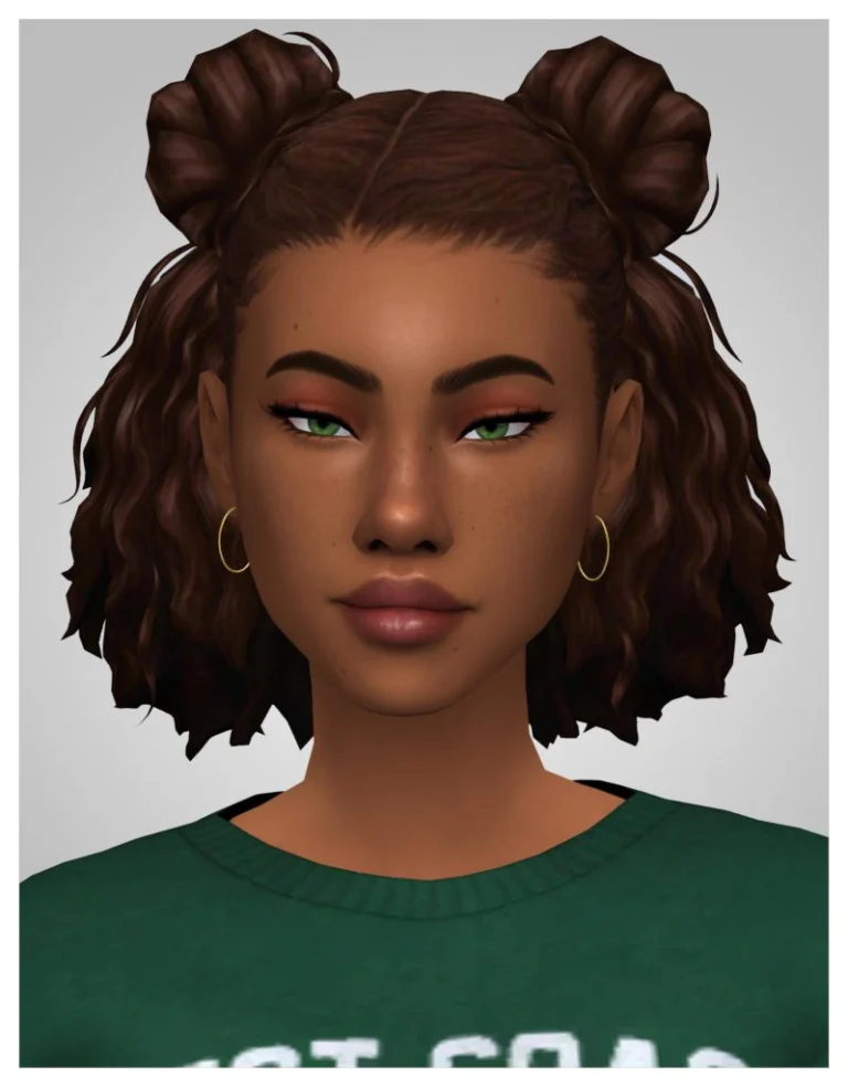 Female High Mini Buns for Short Curly Hair [MM]