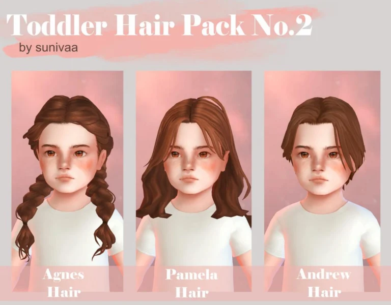 Hair Pack for Toddlers (Braid Pigtails / Simple Middle Parted for Female / Middle Parted for Male) [MM]