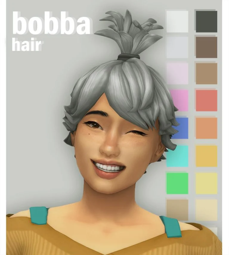 Bobba Hairyes: Habbo-Inspired Sims Hair, BGC, Hat-Compatible, 18 EA Colors
