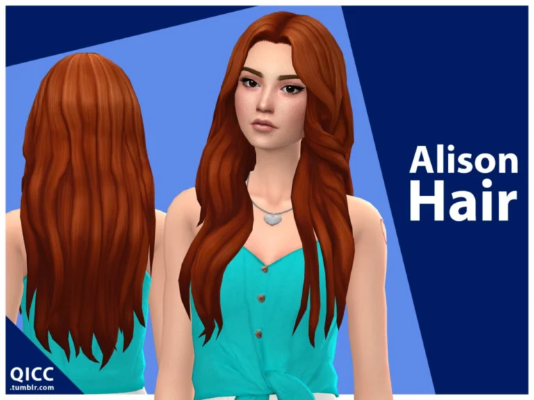 Alison HairBase: Game-Compatible, Hat-Friendly, Teen-Elder, 18 EA Swatches, Usage Terms