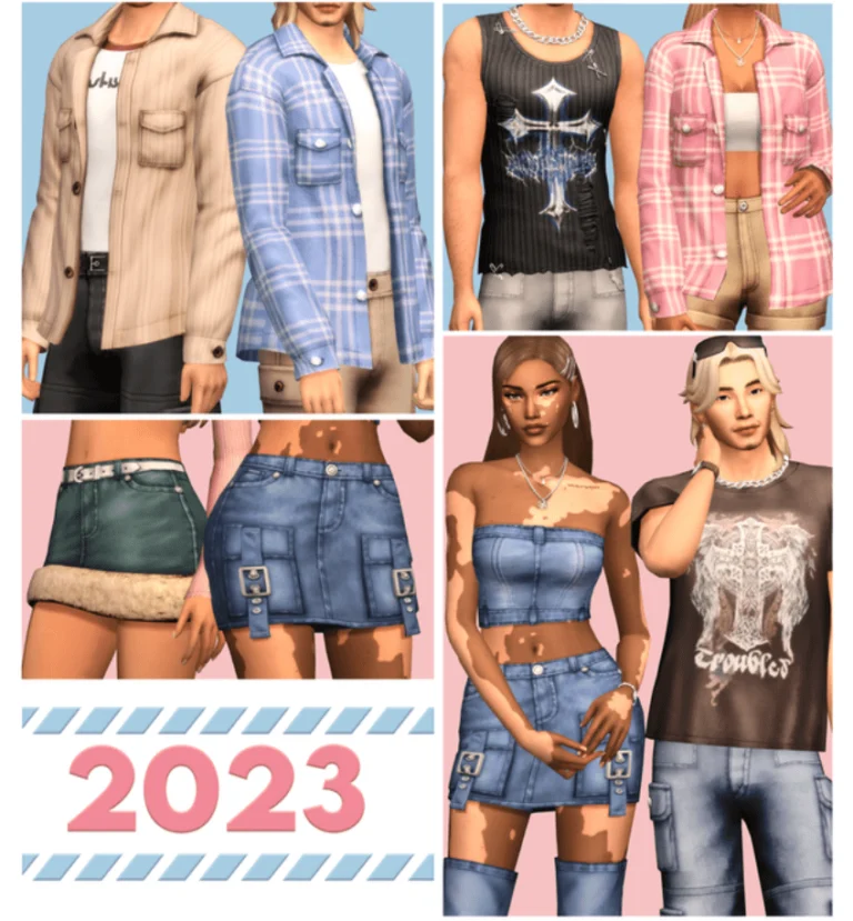 AxA 2023 Collection (Hair/ Accessories/ Skirts/ Jackets/ Tops/ Pants/ Shorts/ Shirts ) [MM]