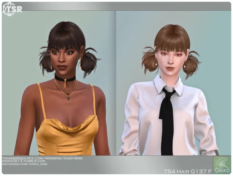 Pigtail buns hairstyle