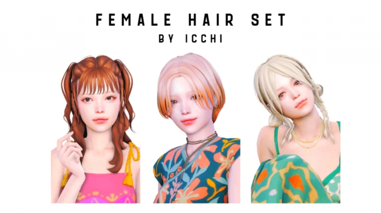 Assorted Hairstyle Set for Female (Short Hair/ Pigtail Hairstyle/ Long Wavy Hair) [MM]