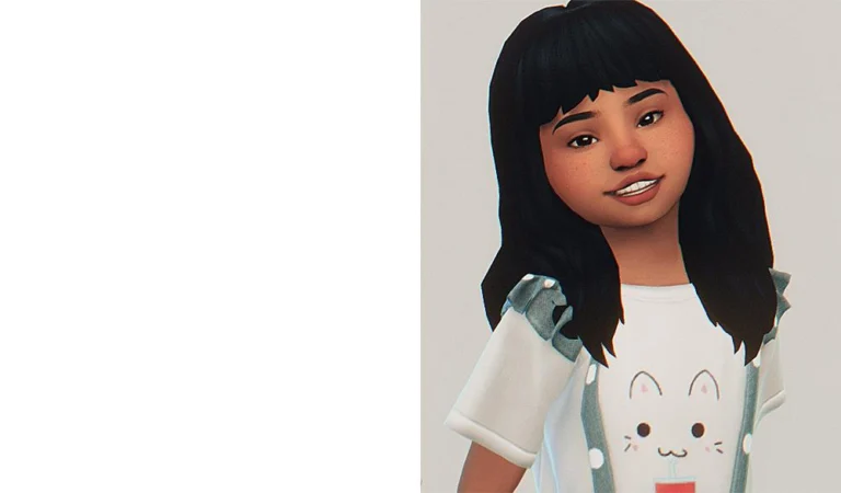 Sarah Hair for Kids: 16 Swatches, GTW Needed, Custom Thumbnail, No Adult Mesh
