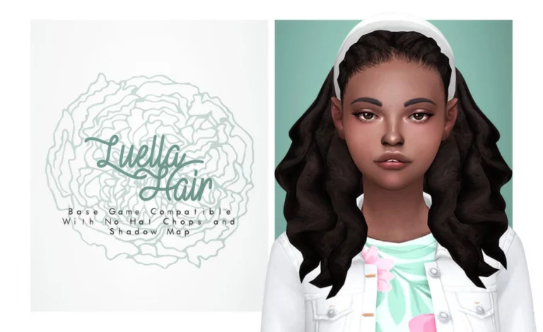 Luella Hair BGC: 18 EA Colors, Unique Thumbnail, No Hats, #jaocc - Share Your Sims!